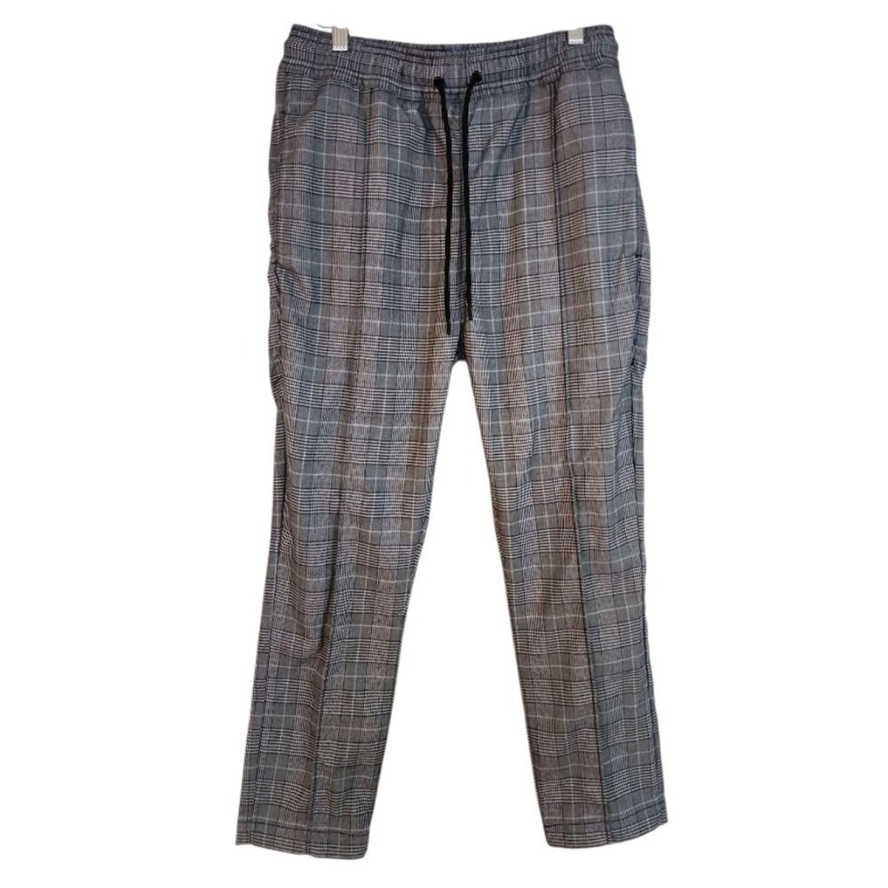 I Love Ugly Anton Track Pant Women S Grey Plaid Tapered Cropped Streetwear Smart